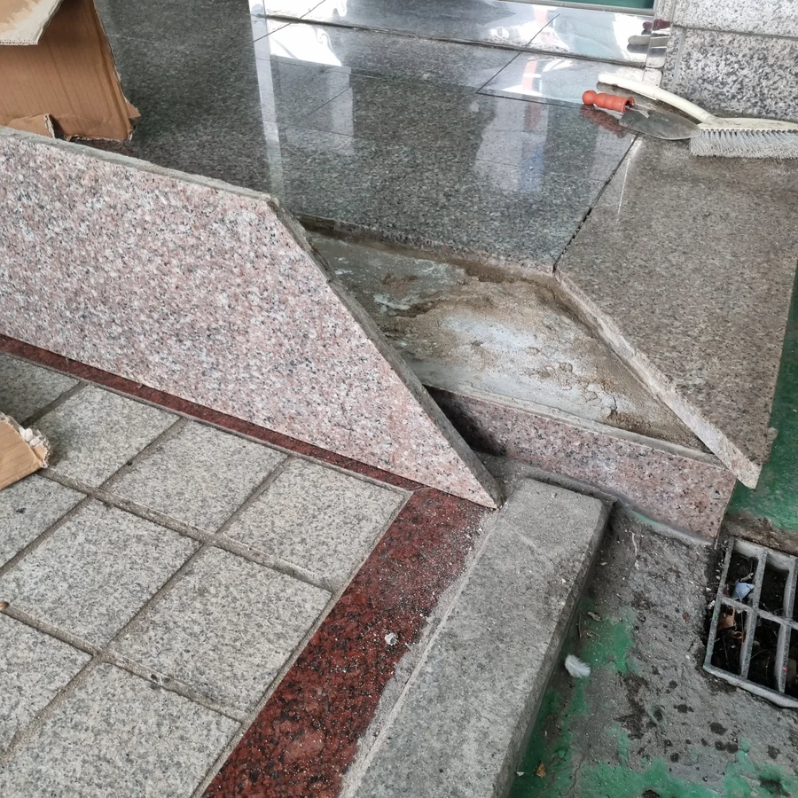 계단,바닥대리석 하자 부분보수