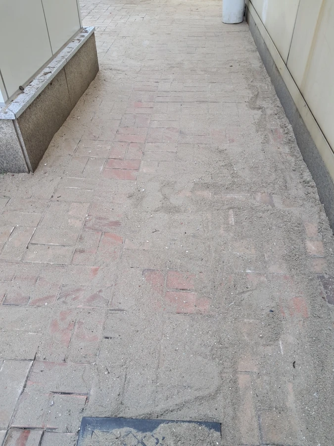 주차장 진입로 보도블럭 재시공 시공 후