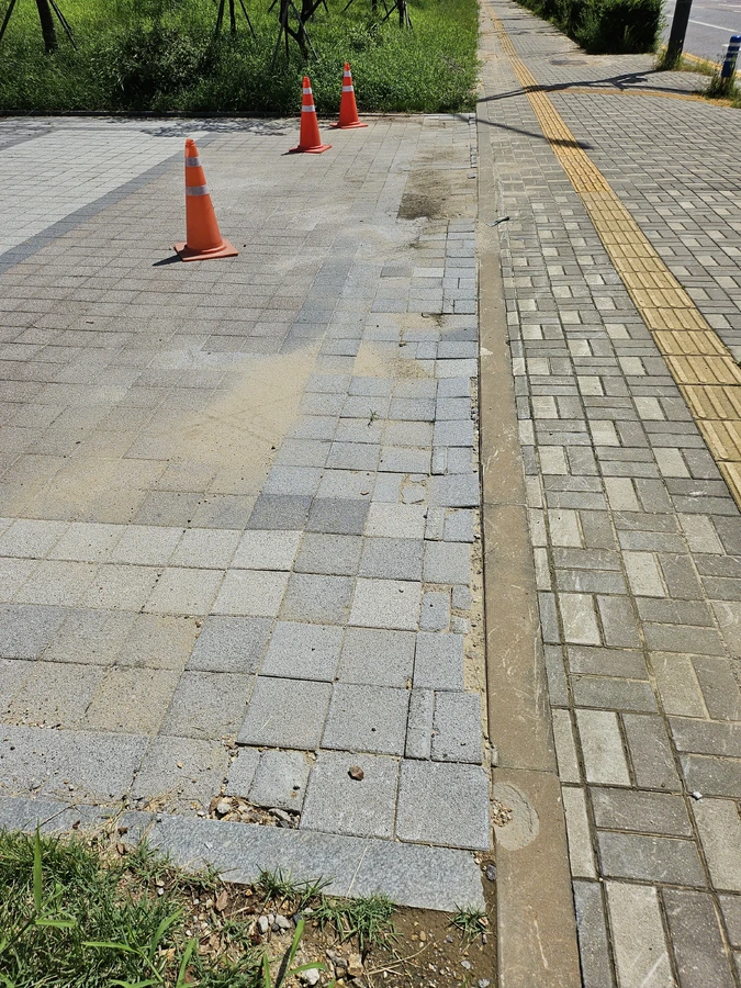 보도블럭침하