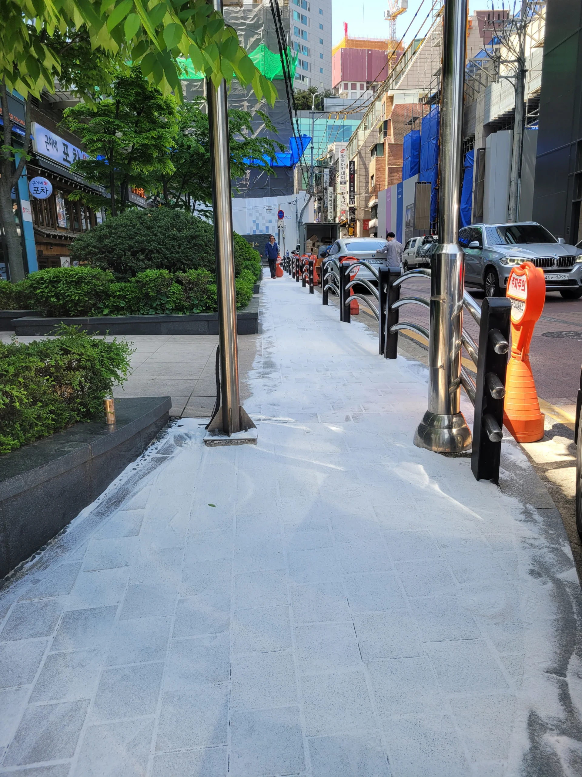 보도블럭시공 현장 작업 사진