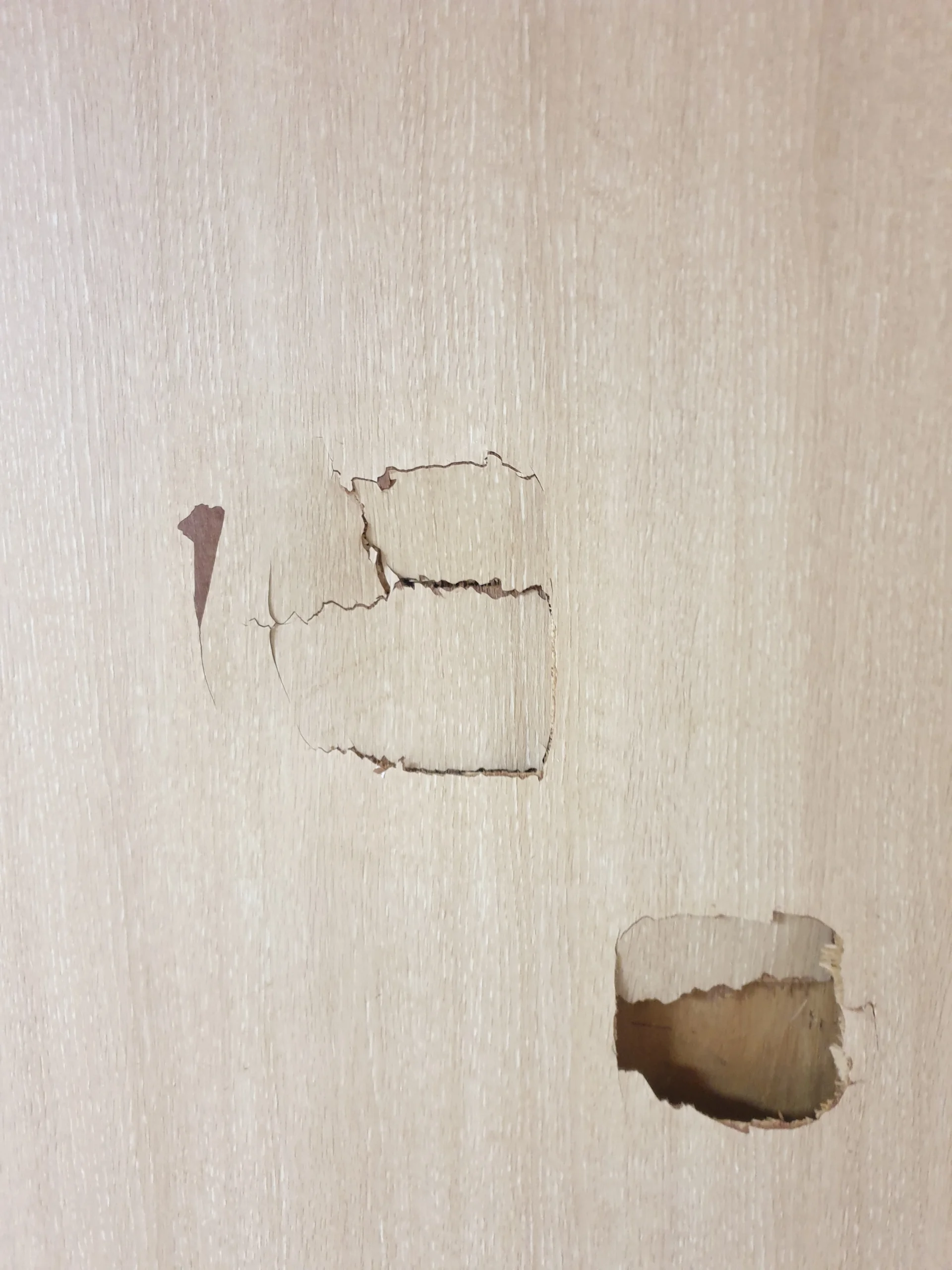 원룸 나무문 찍힘 수리 보수 전