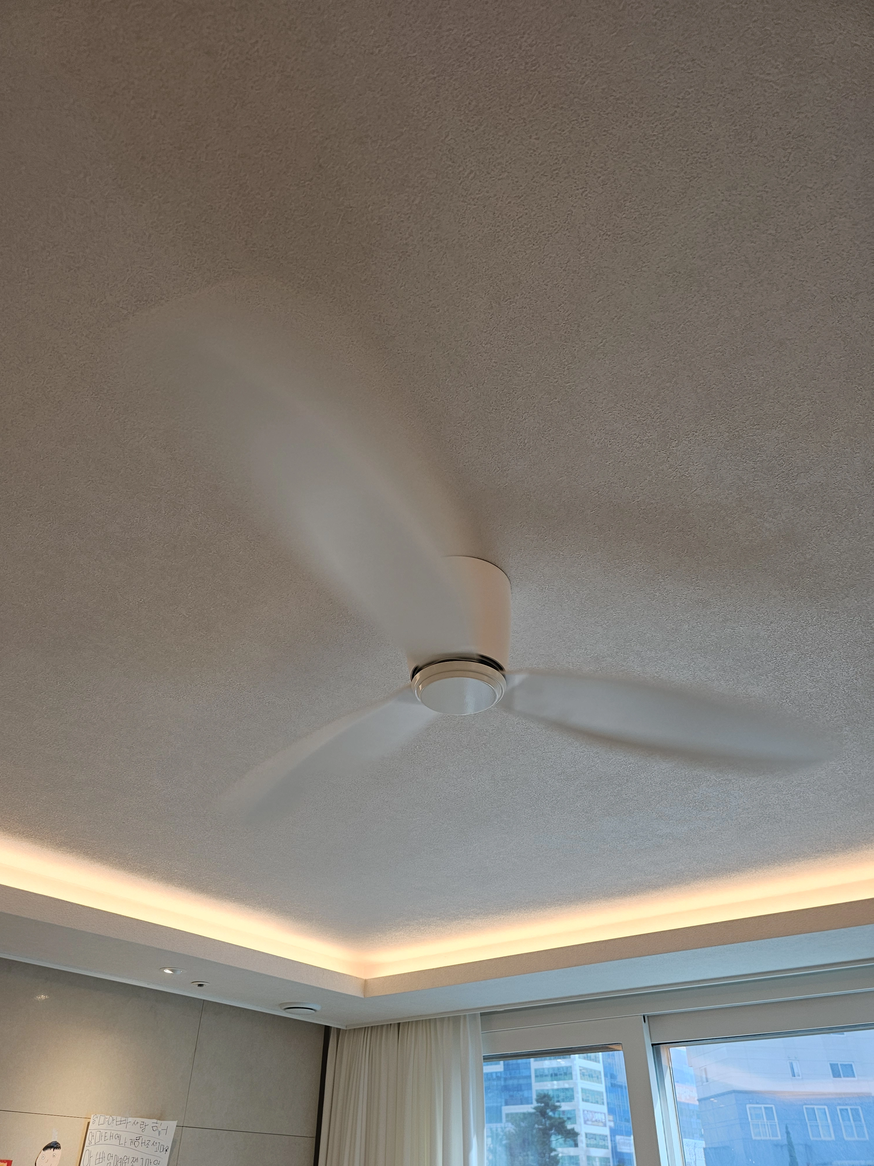 경기 아파트 간접조명 시공 후 — 위례 중앙 푸르지오 / 실링팬보강설치 / 다운라이트 / 우물천장 간접조명